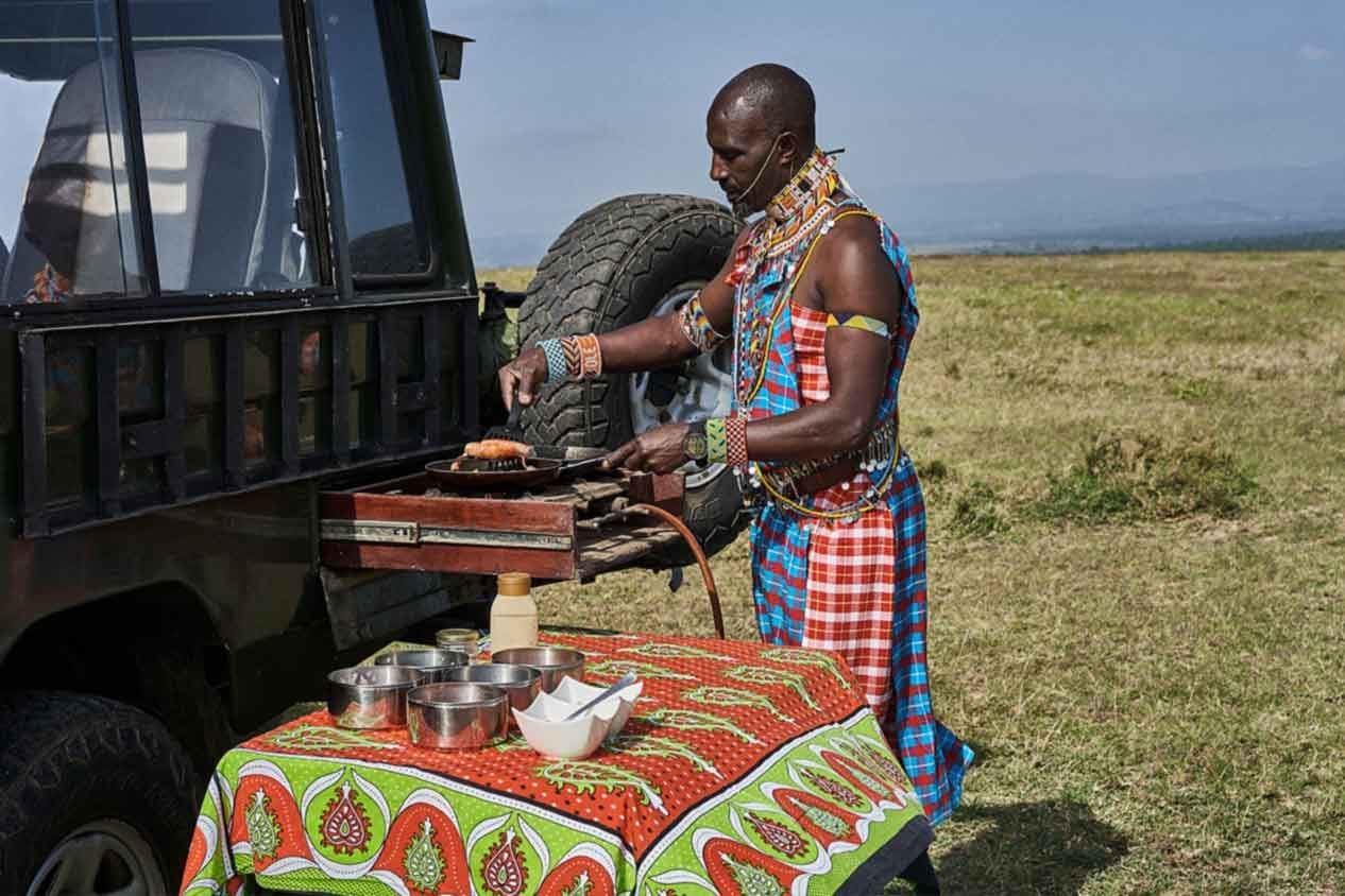 Solio game drive dining